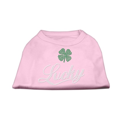 Lucky Rhinestone Shirts Light Pink L