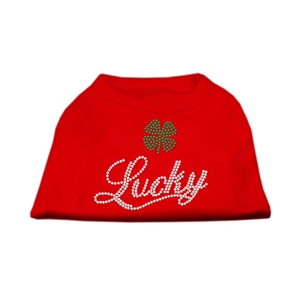 Lucky Rhinestone Shirts Red L