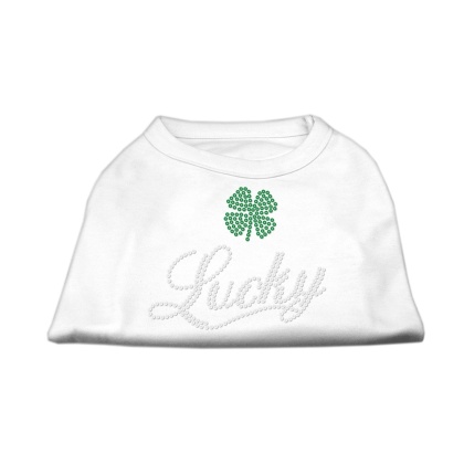 Lucky Rhinestone Shirts White L