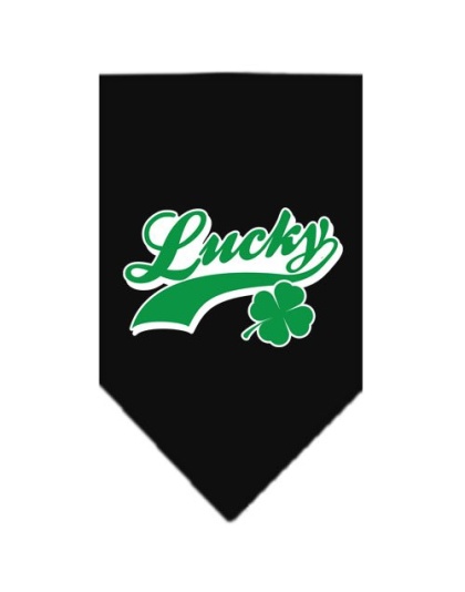 Lucky Swoosh Screen Print Bandana Black Large