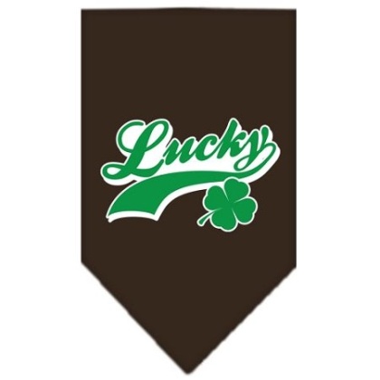 Lucky Swoosh Screen Print Bandana Cocoa Large