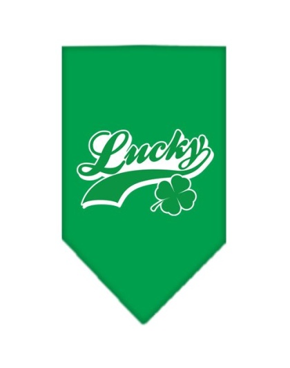 Lucky Swoosh Screen Print Bandana Emerald Green Large