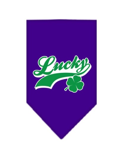 Lucky Swoosh Screen Print Bandana Purple Large