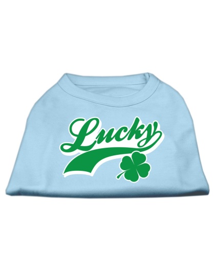 Lucky Swoosh Screen Print Shirt Baby Blue Lg