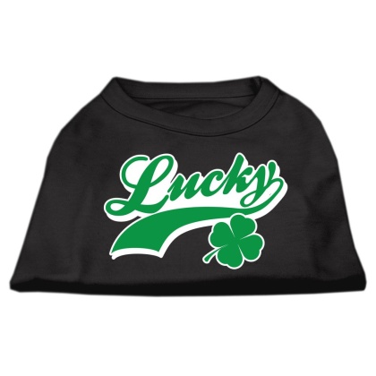 Lucky Swoosh Screen Print Shirt Black Lg