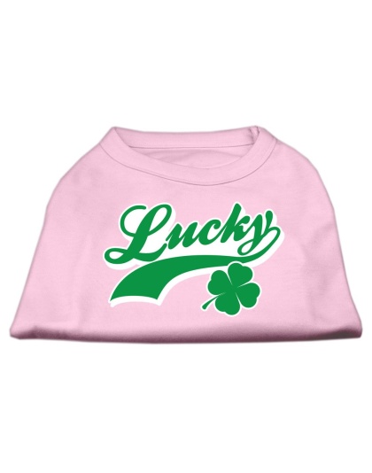 Lucky Swoosh Screen Print Shirt Light Pink Lg