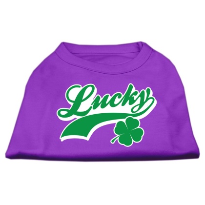 Lucky Swoosh Screen Print Shirt Purple Lg