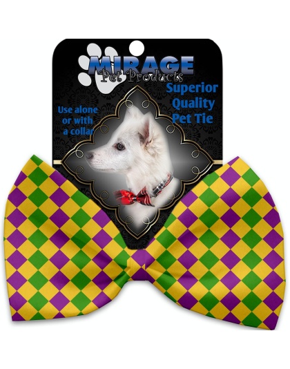 Mardi Gras Diamonds Pet Bow Tie