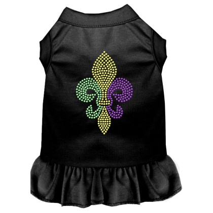 Mardi Gras Fleur De Lis Rhinestone Dress Black 4X