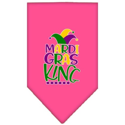 Mardi Gras King Screen Print Mardi Gras Bandana Bright Pink Large