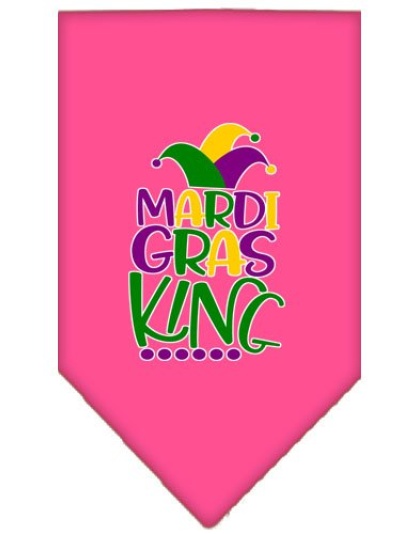 Mardi Gras King Screen Print Mardi Gras Bandana Bright Pink Large