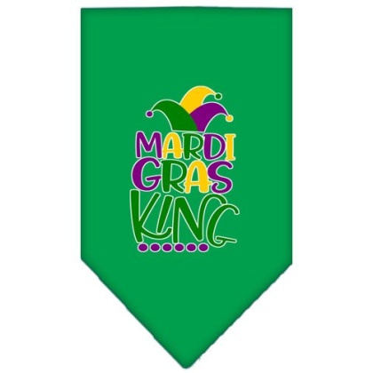Mardi Gras King Screen Print Mardi Gras Bandana Emerald Green Large