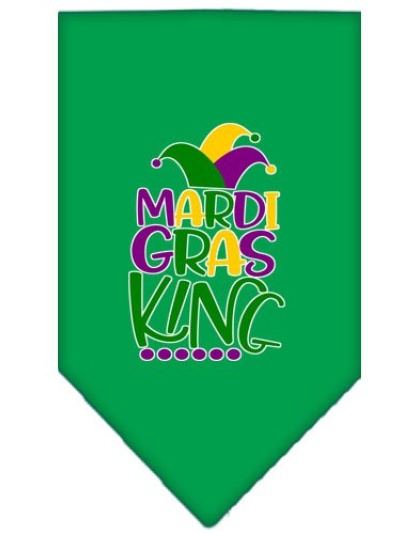 Mardi Gras King Screen Print Mardi Gras Bandana Emerald Green Large