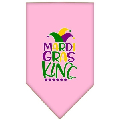 Mardi Gras King Screen Print Mardi Gras Bandana Light Pink Large