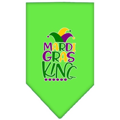 Mardi Gras King Screen Print Mardi Gras Bandana Lime Green Large