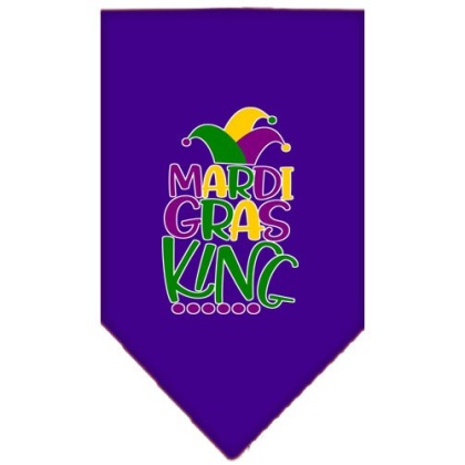 Mardi Gras King Screen Print Mardi Gras Bandana Purple Large