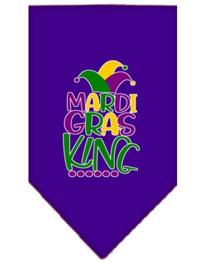 Mardi Gras King Screen Print Mardi Gras Bandana Purple Large