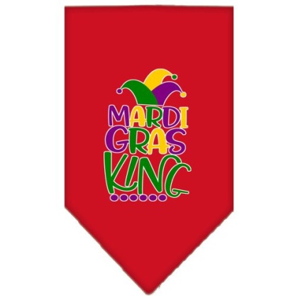 Mardi Gras King Screen Print Mardi Gras Bandana Red Large