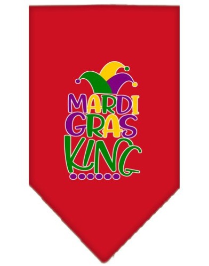 Mardi Gras King Screen Print Mardi Gras Bandana Red Large