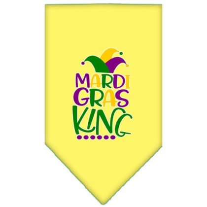 Mardi Gras King Screen Print Mardi Gras Bandana Yellow Large