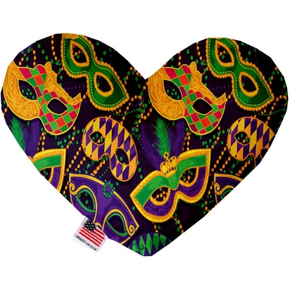 Mardi Gras Masquerade 6 inch Canvas Heart Dog Toy