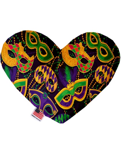 Mardi Gras Masquerade 6 inch Canvas Heart Dog Toy