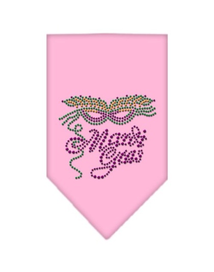 Mardi Gras Rhinestone Bandana Light Pink Large