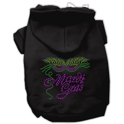 Mardi Gras Rhinestud Hoodies Black L