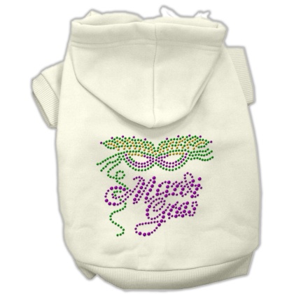 Mardi Gras Rhinestud Hoodies Cream L