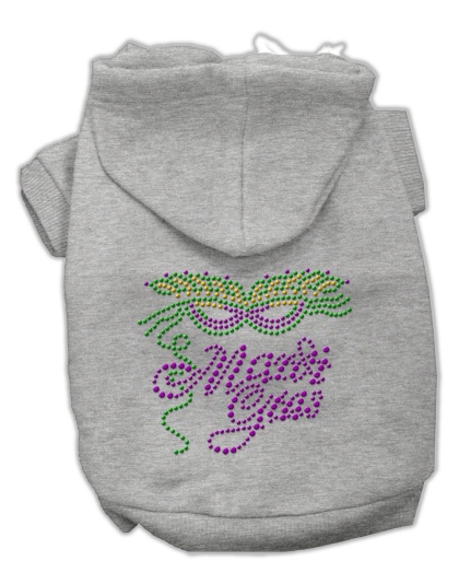 Mardi Gras Rhinestud Hoodies Grey L