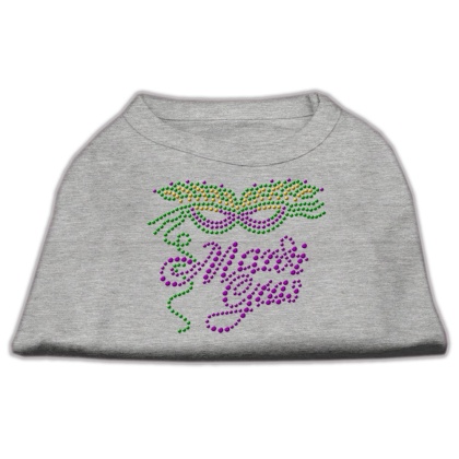 Mardi Gras Rhinestud Shirt Grey L