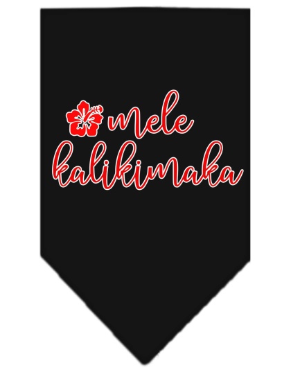 Mele Kalikimaka Screen Print Bandana Black Large