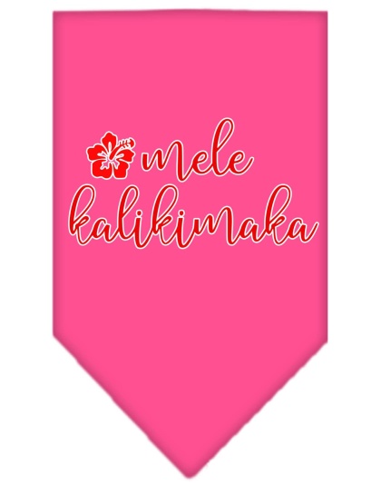 Mele Kalikimaka Screen Print Bandana Bright Pink Large