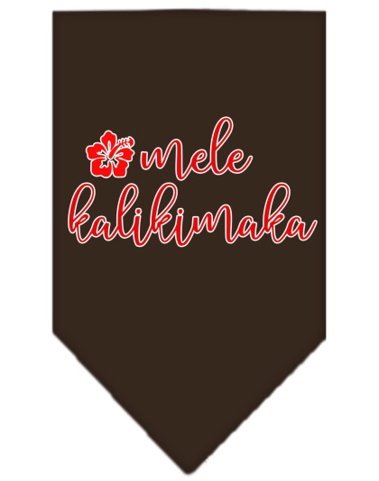 Mele Kalikimaka Screen Print Bandana Cocoa Large