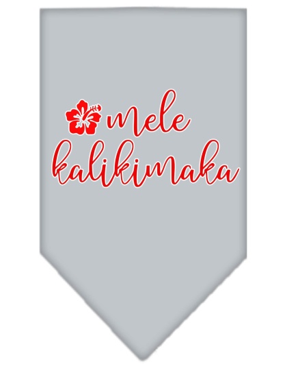 Mele Kalikimaka Screen Print Bandana Grey Large