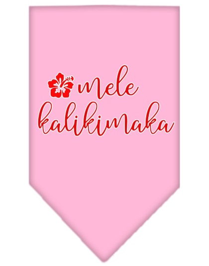 Mele Kalikimaka Screen Print Bandana Light Pink Large