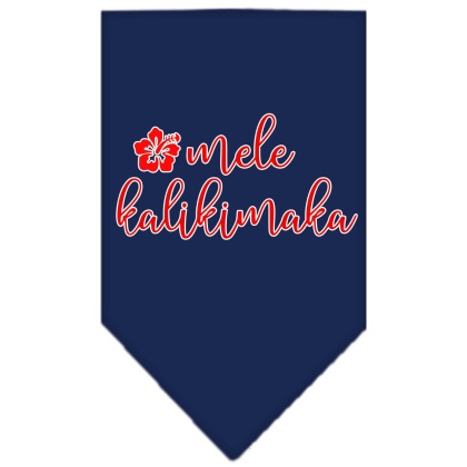 Mele Kalikimaka Screen Print Bandana Navy Blue large