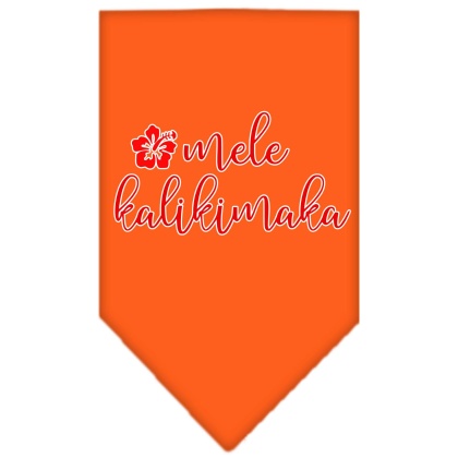 Mele Kalikimaka Screen Print Bandana Orange Large