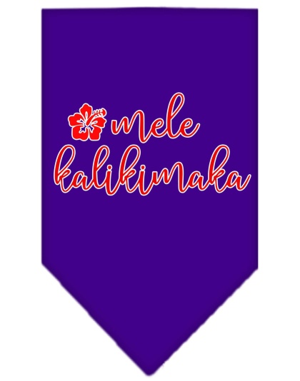 Mele Kalikimaka Screen Print Bandana Purple Large