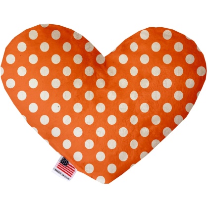 Melon Orange Swiss Dots 6 Inch Canvas Heart Dog Toy