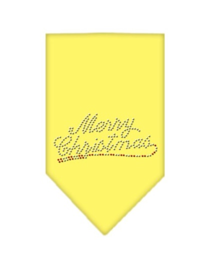 Merry Christmas Rhinestone Bandana Yellow Large