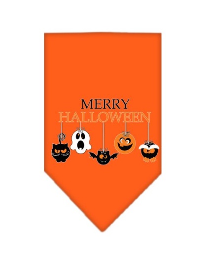 Merry Halloween Screen Print Bandana Orange large