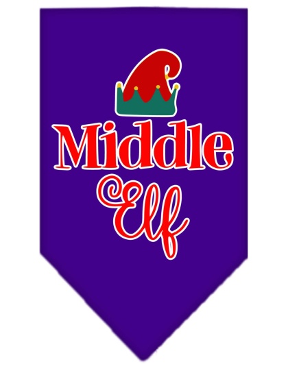 Middle Elf Screen Print Bandana Purple Large