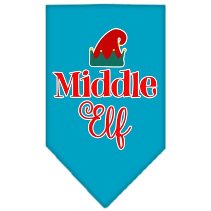 Middle Elf Screen Print Bandana Turquoise Large