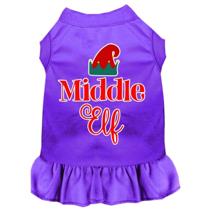 Middle Elf Screen Print Dog Dress Purple 4X