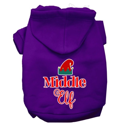 Middle Elf Screen Print Dog Hoodie Purple L