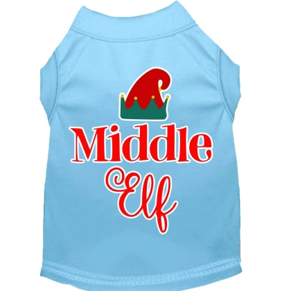 Middle Elf Screen Print Dog Shirt Baby Blue Lg