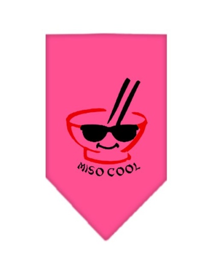 Miso Cool Screen Print Bandana Bright Pink Large