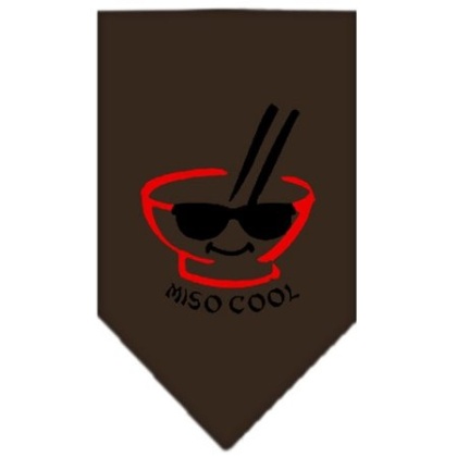 Miso Cool Screen Print Bandana Cocoa Large