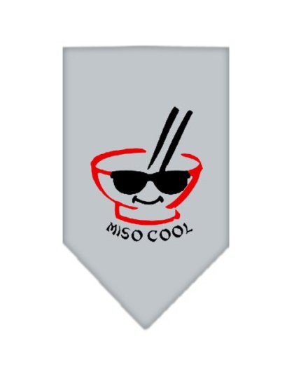 Miso Cool Screen Print Bandana Grey Large